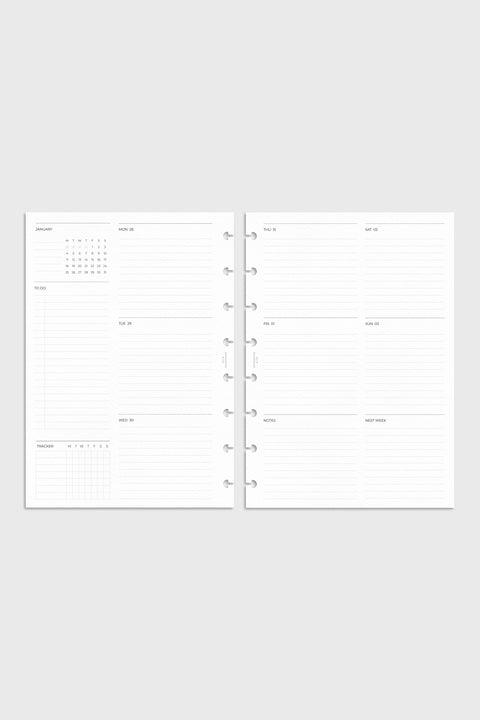 2027 Dated Planner Inserts | Entire Week on 2 Pages