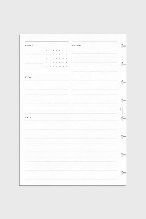2027 Dated Planner Inserts | Horizontal Weekly on 4 Pages