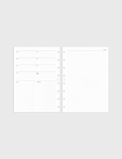 Undated Week View Planner Inserts
