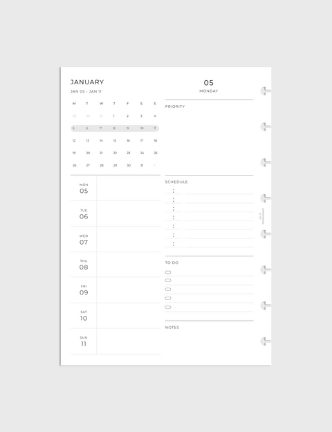 Dated Planner Inserts 2026 | Daily on 4 Pages