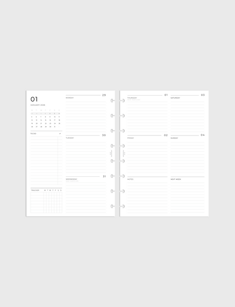 Dated Complete Planner 2026 | Entire Week on 2 Pages