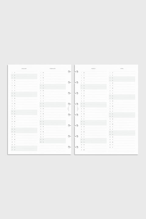 2027 Dated Planner Inserts | Perpetual Calendar