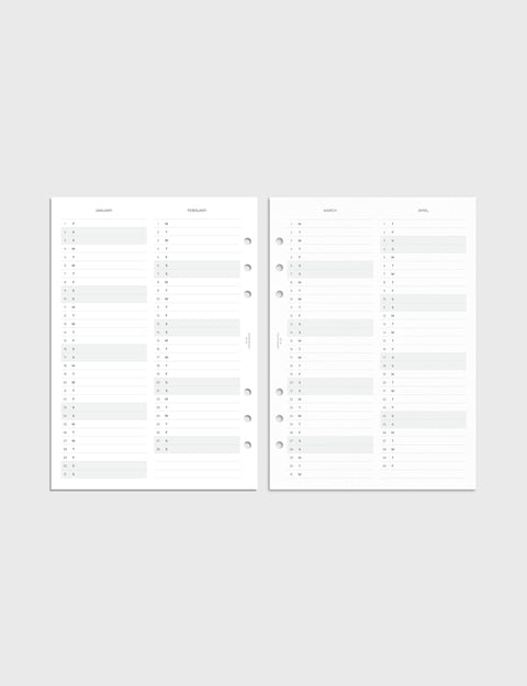 2027 Dated Planner Inserts | Perpetual Calendar