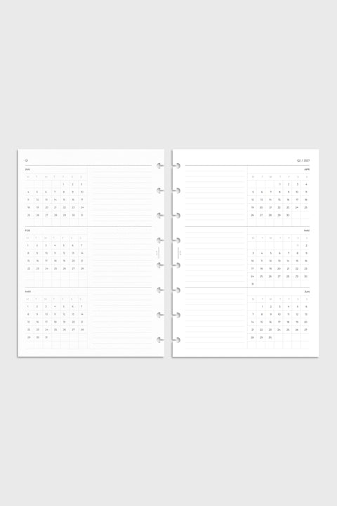 2027 Dated Planner Inserts | Quarterly Overview
