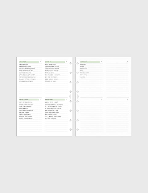 Checklist Planner Inserts
