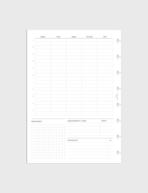 Classroom Timetable Planner Inserts
