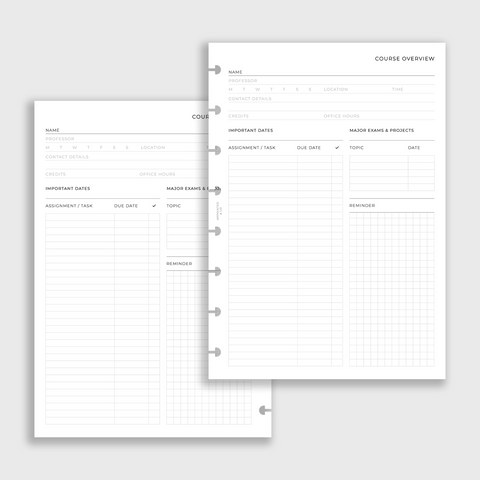 Course Overview Inserts