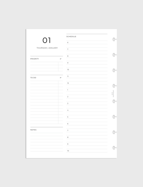 Dated Planner Inserts 2026 | Daily by Hour