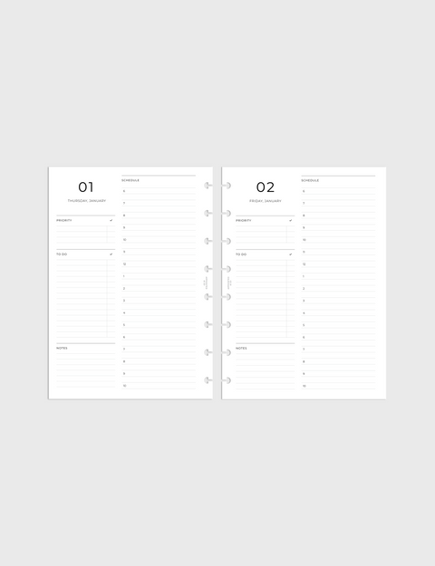 Dated Planner Inserts 2026 | Daily by Hour