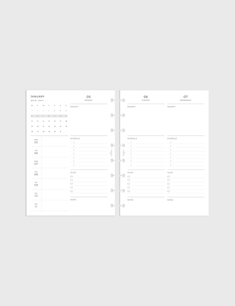 Dated Planner Inserts 2026 | Daily on 4 Pages