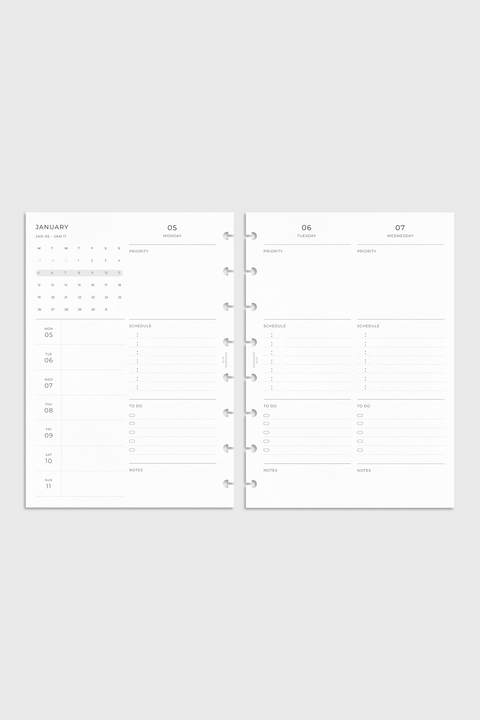 Dated Planner Inserts 2026 | Daily on 4 Pages