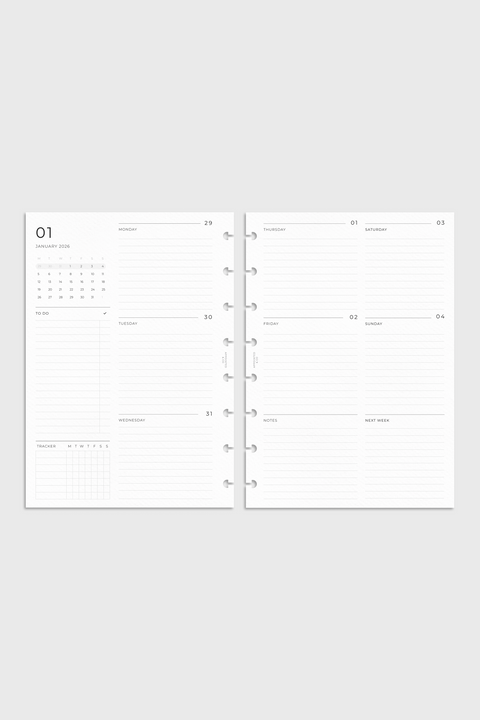 Dated Planner Inserts 2026 | Entire Week on 2 Pages
