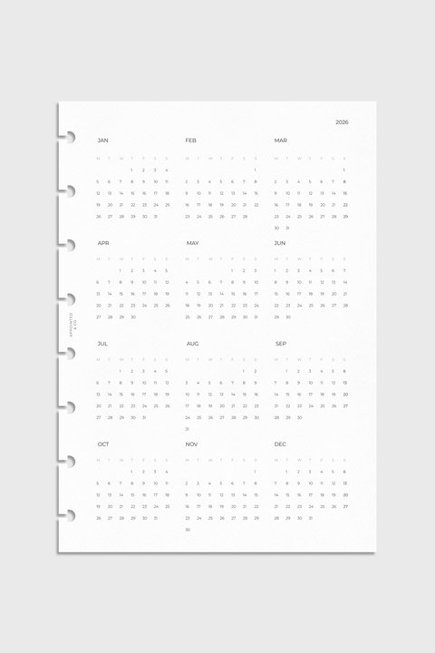 Dated Planner Inserts 2026 | Yearly Overview Dashboard