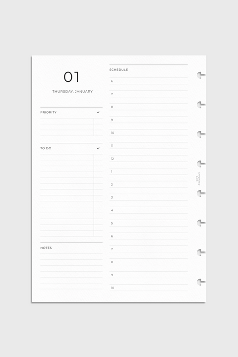 Dated Planner Inserts 2026 | Daily by Hour