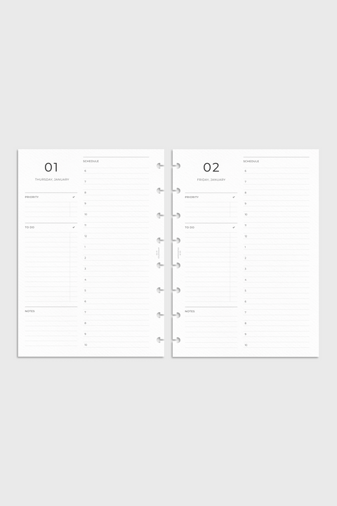Dated Planner Inserts 2026 | Daily by Hour