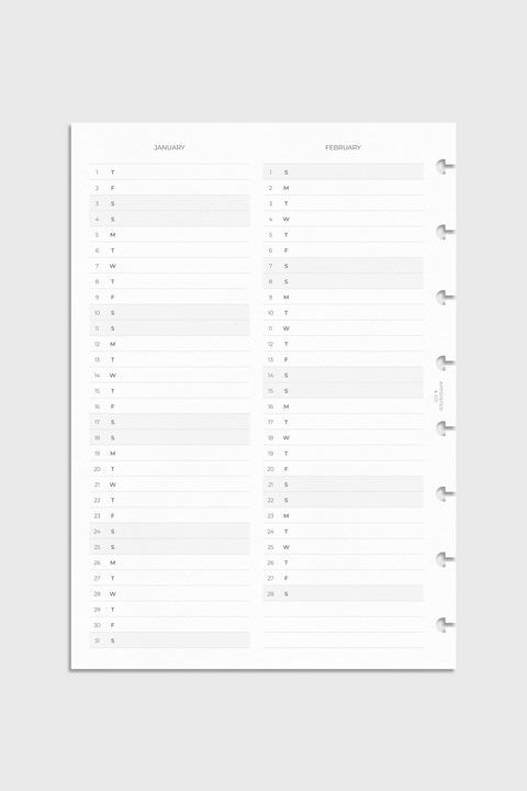 Dated Planner Inserts 2026 | Perpetual Calendar