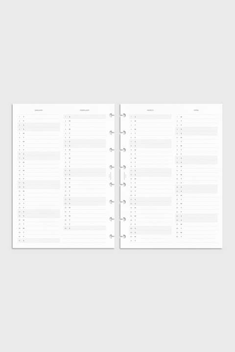 Dated Planner Inserts 2026 | Perpetual Calendar