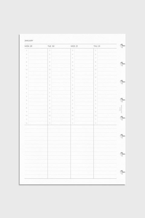 Dated Planner Inserts 2026 | Vertical Lined Weekly