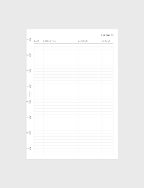 Expense Tracker Planner Inserts