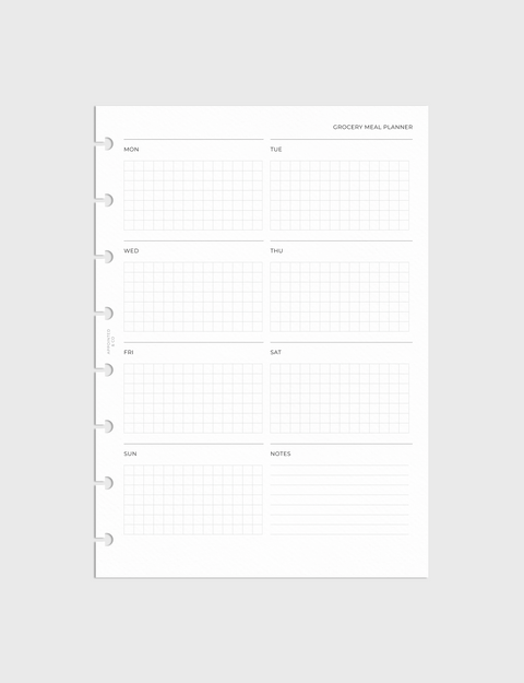 Grocery Meal Planner Inserts