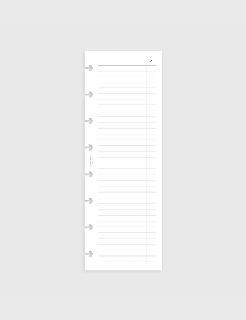 Half Page | List Notes Planner Inserts