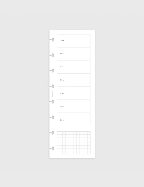 Half Page | Week Overview Planner Inserts