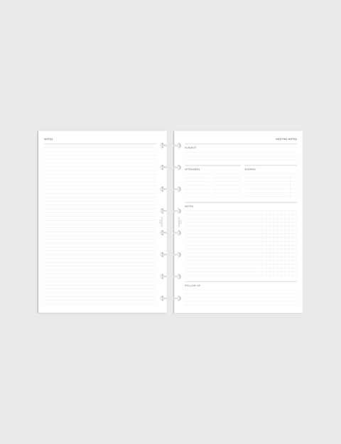 Meeting Notes Planner Inserts