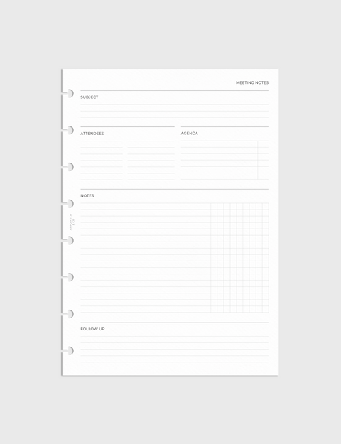 Meeting Notes Planner Inserts