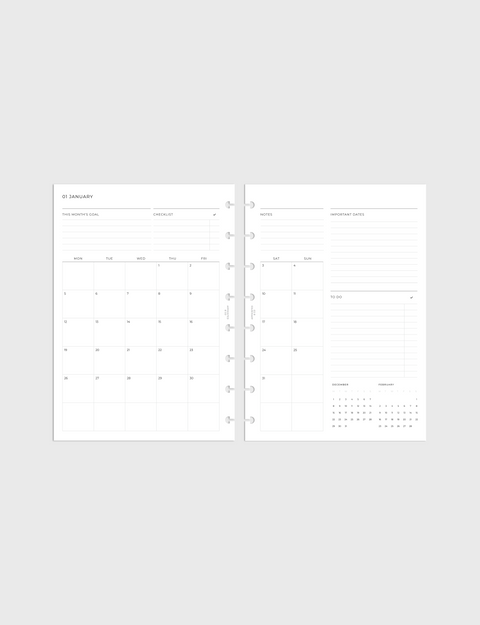 Dated Complete Planner 2026 | Vertical Grid Weekly