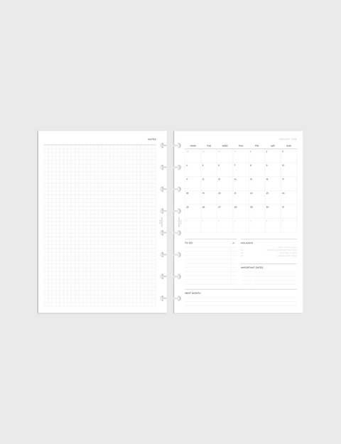 Dated Planner Inserts 2026 | Monthly Admin