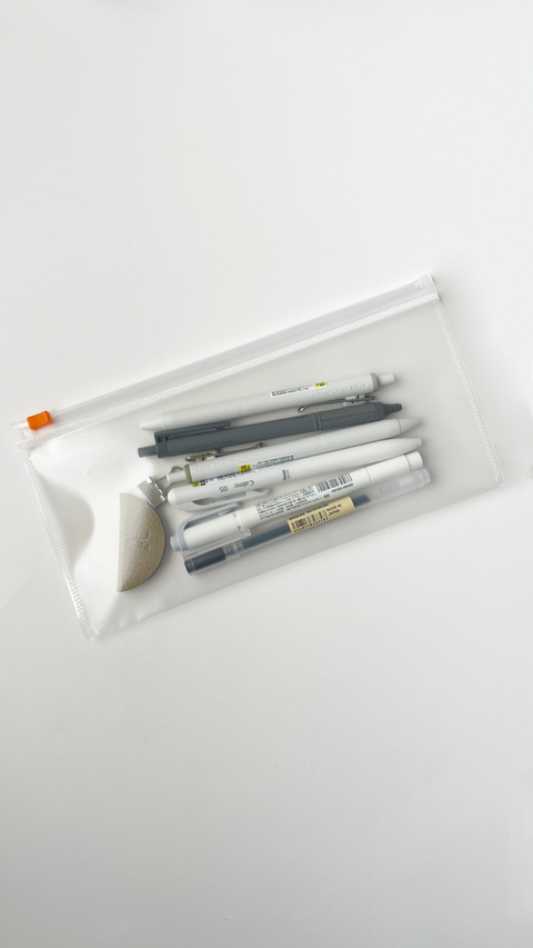 Clear Pen Pouch | Terracotta