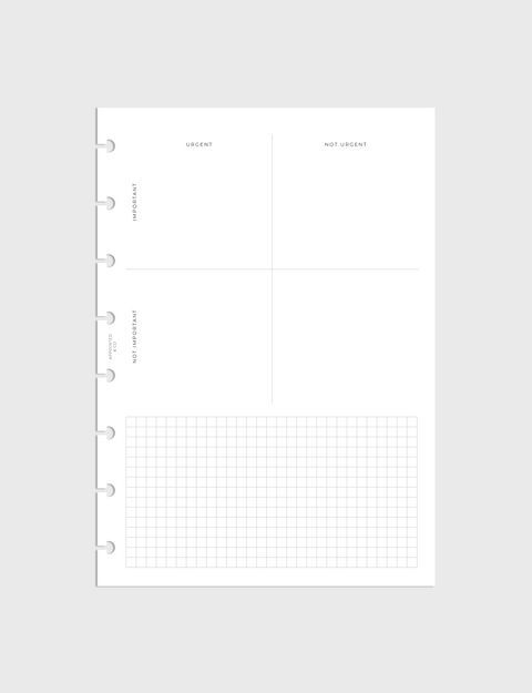 The Eisenhower Matrix Planner Inserts