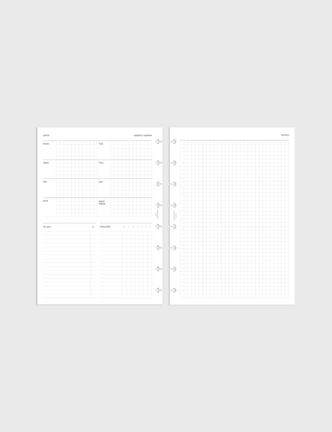Undated Planner Inserts | Weekly Admin